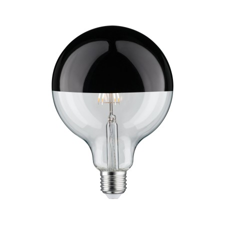 Decorative - Bec LED G125 cu oglindă 600lm E27 2700K 6,5W 230V, negru lucios, cu flux luminos variabil