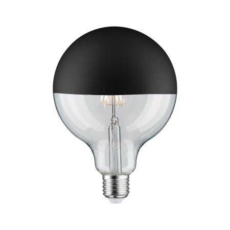 Decorative - Bec LED G125 cu oglindă 600lm E27 2700K 6,5W 230V, negru mat, cu flux luminos variabil