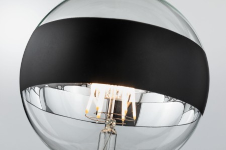 Bec LED G125 cu oglindă inel 640lm E27 2700K 6,5W 230V, negru mat, cu flux luminos variabil [2]