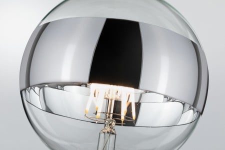 Bec LED G125 cu oglindă inel 640lm E27 2700K 6,5W 230V, argintiu, cu flux luminos variabil [2]