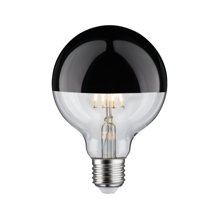 Becuri LED - Bec LED G95 cu oglindă 600lm E27 2700K 6,5W 230V negru lucios, cu flux luminos variabil