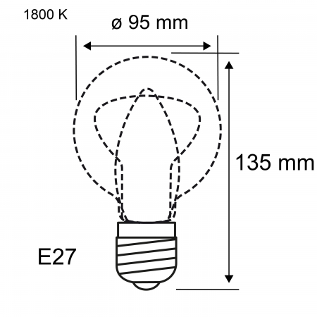 Bec LED Globe Rustic Shine, 230V, cu filament, 300lm, 4,2W, 1800K, flux luminos variabil în 3 pași, auriu [5]