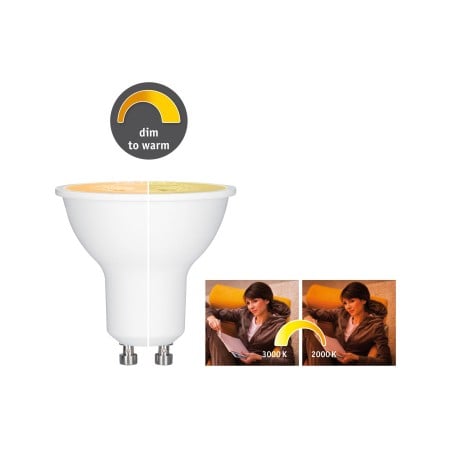 Impachetare simplă - Bec LED GU10 350lm 36° dim to warm 1800-3000K 230V
