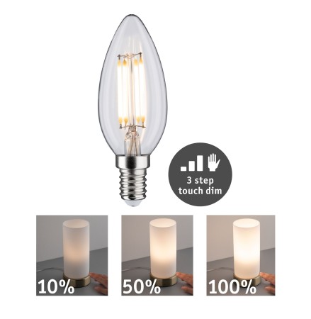 Impachetare simplă - Bec LED lumânare cu filament 432lm E14 clar touch dim 230V
