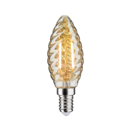 Becuri LED - Bec LED lumânare răsucit 430lm E14 4,7W, auriu, cu flux luminos variabil 2500K 230V