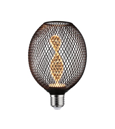 Impachetare simplă - Bec LED Metallic Glow, 230V, E27, Helix, 110lm, 3,5W, 1800K, negru