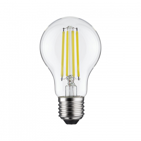 Uzuale - Bec LED pară Eco-Line, 230V, cu filament, E27, 806lm, 4.3W, 4000K, cu flux luminos variabil în 3 pași, clar