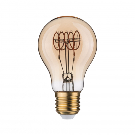 Impachetare simplă - Bec LED pară, Rustic Shine, 230V, 300lm, 4,5W, 1800K, flux luminos variabil în 3 pași, auriu