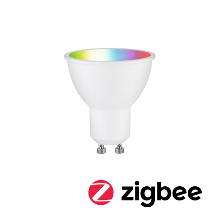 Becuri LED - Bec LED reflector, 230V, Standard Smart Home Zigbee 3.0, GU10, 350lm, 4,8W, RGBW+, flux luminos variabil, alb mat