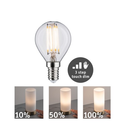 Impachetare simplă - Bec LED sferic cu filament 432lm E14 clar touch dim 230V