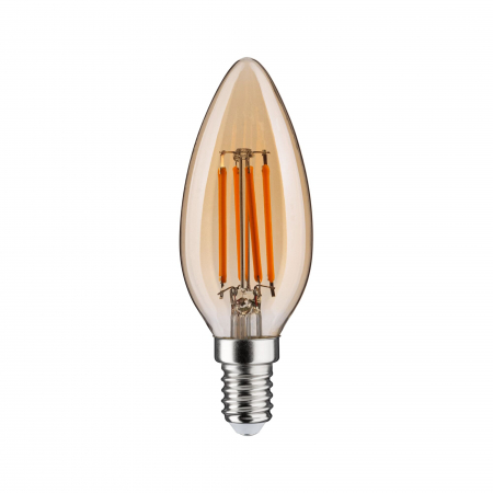 Bec lumânare cu filament LED, 1879, 230V, E14, 450lm, 4,9W, 1800K, flux luminos variabil în 3 pași, auriu [1]