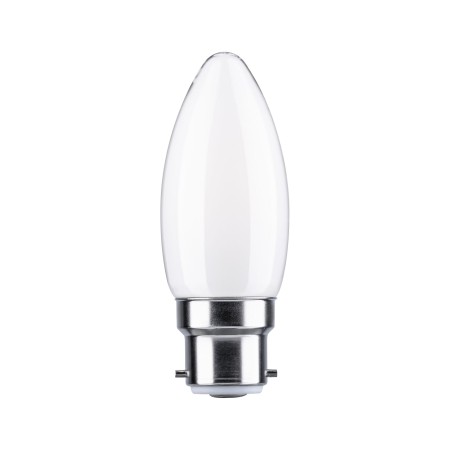 Impachetare simplă - Bec lumânare LED B22d, 230V, 470lm, 4,7W, 4000K, Opal