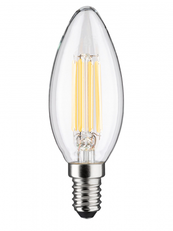 Uzuale - Bec lumânare LED Eco-Line, 230V, cu filament, E14, 840lm, 4W, 3000K, clar