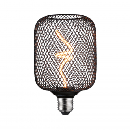 Impachetare simplă - Bec Metallic Glow, 230V, standard LED, 180lm, 4W, 1800K, negru, cu flux luminos variabil