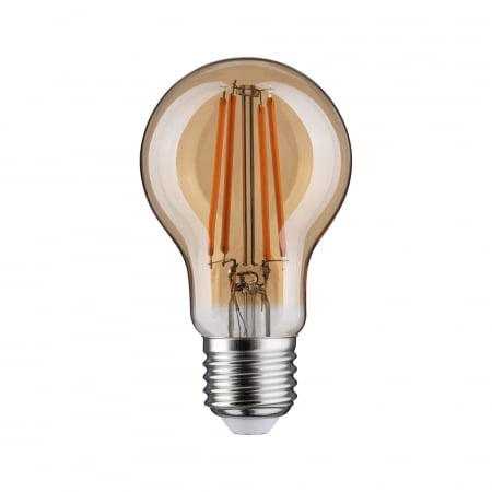 Bec pară cu filament LED, 1879, 230V, E27, 470lm, 6W, 1800K, flux luminos variabil în 3 pași, auriu [1]
