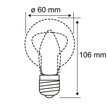 Bec pară cu filament LED, 1879, 230V, E27, 470lm, 6W, 1800K, flux luminos variabil în 3 pași, auriu [4]