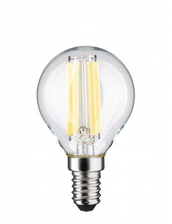 Uzuale - Bec sferic LED Eco-Line, 230V, cu filament, E14, 78 mm, 840lm, 4W, 4000K, clar