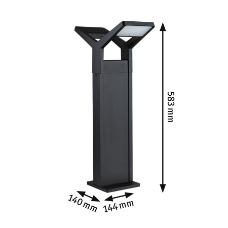 Bolard LED Juntea, IP44, 3000K, 2x12,5W, 2x800lm, 230V, antracit [2]