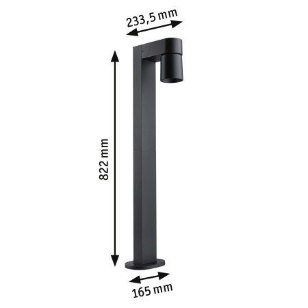 Bolard LED Kimu, IP44, 822mm, 3000K, 8W, 500lm, 230V, 70°, antracit [2]
