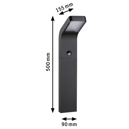 Bolard LED Kulma, IP44, 230V, 7.5W, antracit, aluminiu, cu senzor de mișcare [2]