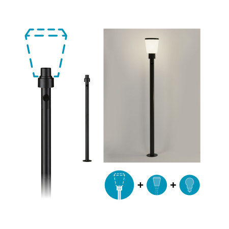 Bolard mediu ModuShine, IP44, 1230mm, formă alungită, antracit [1]