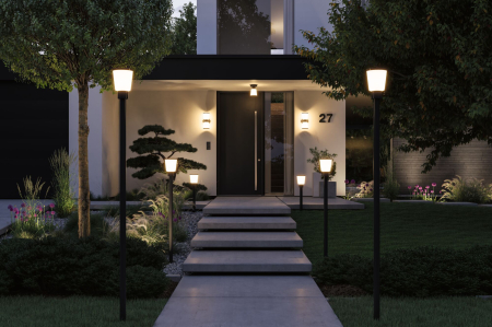 Bolard mediu ModuShine, IP44, 1230mm, formă alungită, antracit [6]