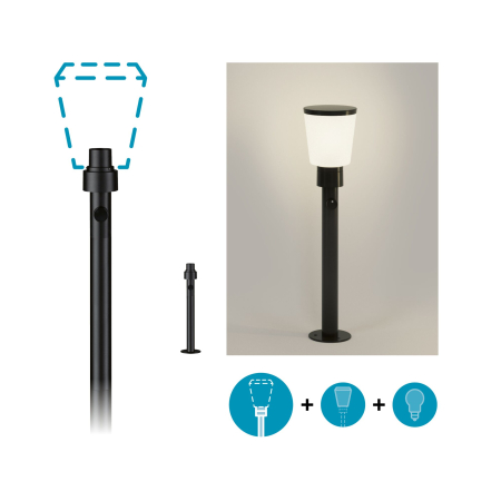 Bolard mic ModuShine, IP44, 560mm, formă alungită, antracit [2]
