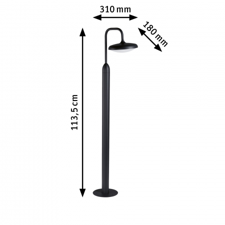 Bolard Nostro LED, IP44, rotund, 1135mm, 3000K, 10W, 900lm, 230V, antracit, aluminiu [1]