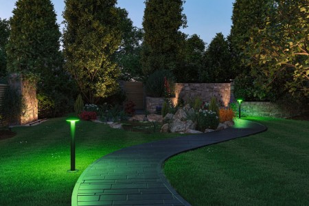 Bolard Plate Plug & Shine LED, Smart Home Zigbee, IP44, RGBW+, 5W, antracit [5]