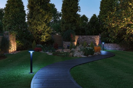 Bolard Plate Plug & Shine LED, Smart Home Zigbee, IP44, RGBW+, 5W, antracit [6]