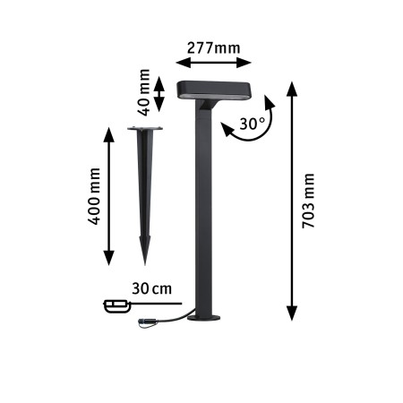 Bolard Plug & Shine LED Ito, aliniere orizontală, IP65, 3000K, 6W, antracit [4]