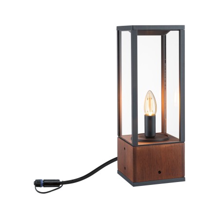 Iluminat exterior - Bolard Plug & Shine Venea, IP44, 1900K, 2W, lemn
