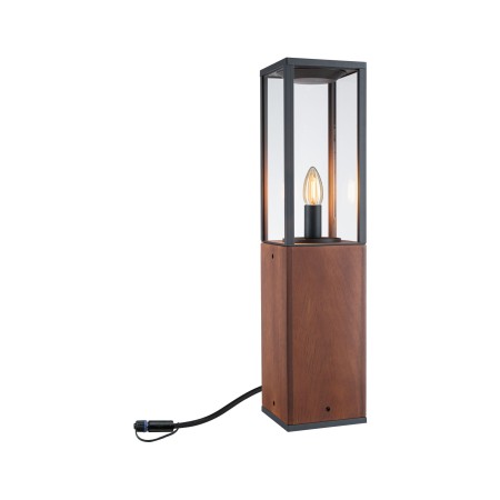 Iluminat exterior - Bolard Plug & Shine Venea, IP44, 1900K, 2W, lemn