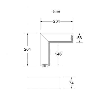 Conector L stânga SLC Click, cu alimentare, negru [2]