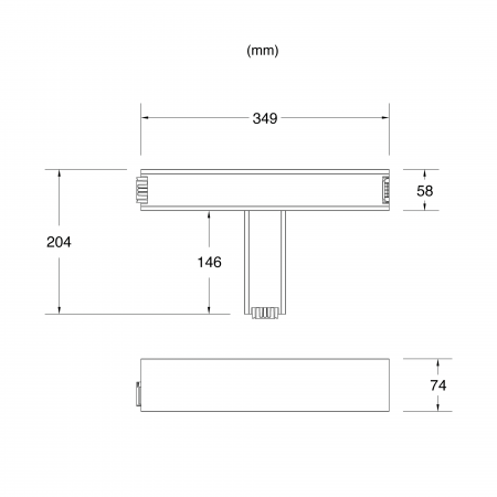 Conector stânga T pentru profil SLC Click, negru [1]