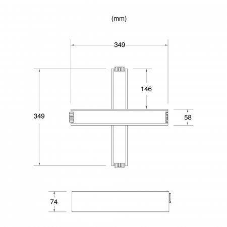 Conector X pentru profil SLC Click, negru [2]