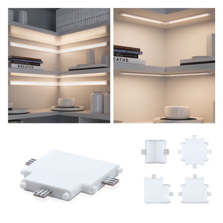 Accesorii - Conector T Clever Connect Border 12V, alb mat