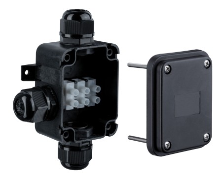 Cutie de legături electrice îngropate, 3 linii, IP68, neagră, pentru cabluri între 12 și 15 mm [1]