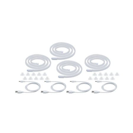 Set complet - Cutie cu 4 benzi LED Neon Colorflex USB 4x1m albastru, portocaliu, roz, verde 4x5W 5V