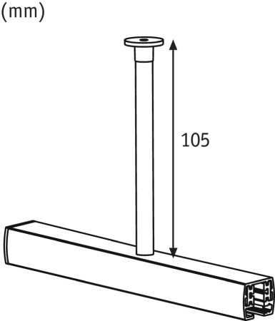 Distanțier șină URail Light&Easy 105mm crom mat 230V metal [3]