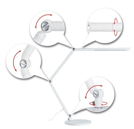 Veioză birou LED Paulmann FlexBar, 700lm, 9,5W, alb, temperatură de culoare variabilă, flux luminos variabil în 3 pași [5]