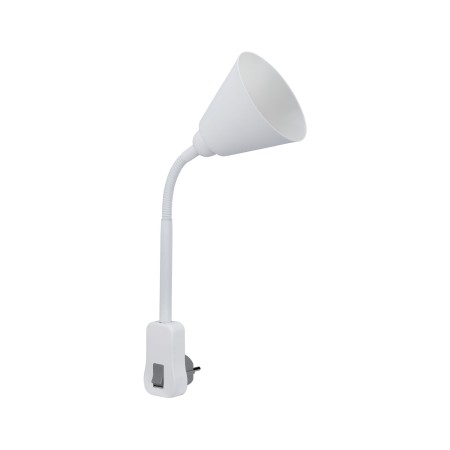 Iluminat de asistentă - Lampă mobilă cu ștecher Junus E14, albă, cu braț flexibil