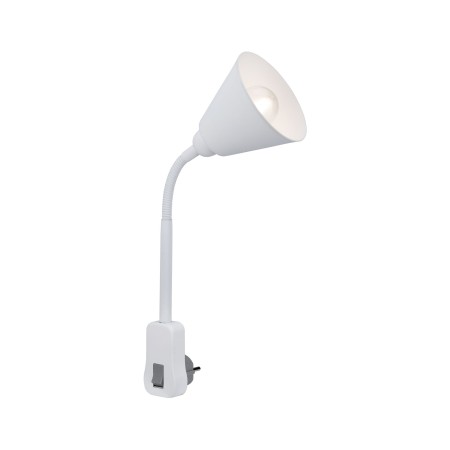 Lampă mobilă cu ștecher Junus E14, albă, cu braț flexibil [1]