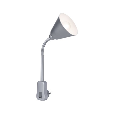 Lampă mobilă cu ștecher Junus E14, gri, cu braț flexibil [4]
