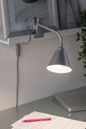 Lampă mobilă Vitis E14 gri, cu braț flexibil [4]