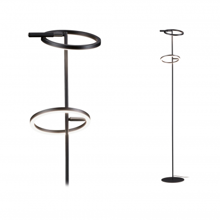 Lampadar LED Odila,  temperatură de culoare variabilă, 2x1200lm, 2x10.4W, negru mat, crom [5]