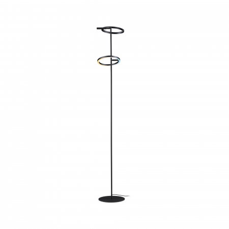 Living - Lampadar LED Odila,  temperatură de culoare variabilă, 2x1200lm, 2x10.4W, negru mat, crom