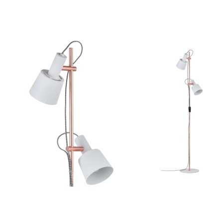 Lampadare - Lampadar Neordic Haldar max.2x20W E14 alb/cupru mat 230V metal