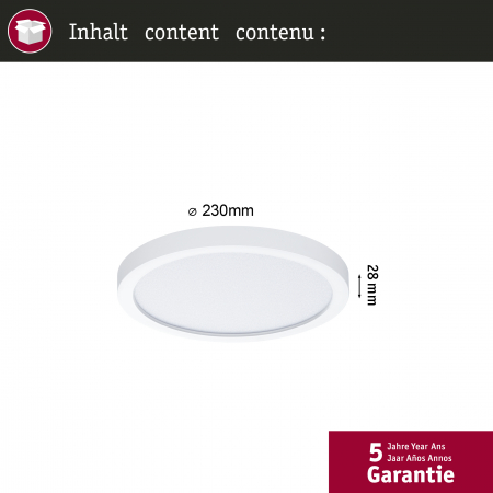 LED Panel Alya   round 230mm  17W 1700lm 3000 - 6500K White [5]
