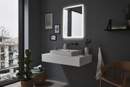 Oglindă iluminată Mirra dreptunghiulară IP44 LED 22W 600x800mm, temperatură de culoare variabilă, dezaburire [10]